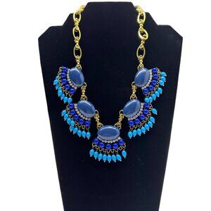 Shades of Blue Beaded and Bejeweled Necklace